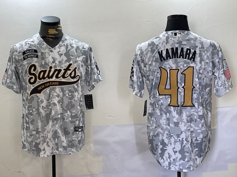 Men New Orleans Saints #41 Kamara Nike Arctic Camo 2024 Salute to Service Limited NFL Jersey style 9